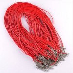 10 Kettingen imitatieleer diameter 1,5 mm 40 cm Z6-05-3 Rood 