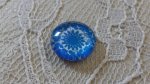 glas cabochon rond 12mm blauwe bloem 038 