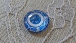 glas cabochon rond 12mm blauwe bloem 029 