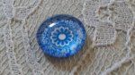 glas cabochon rond 12mm blauwe bloem 026 