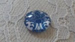 glas cabochon rond 12mm blauwe bloem 024 