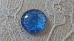 glas cabochon rond 12mm blauwe bloem 015 