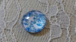 glas cabochon rond 12mm blauwe bloem 006 