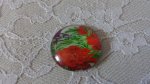 glazen cabochon rond 20mm bloem 01-045 