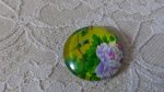 glazen cabochon rond 20mm bloem 01-044 