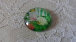glazen cabochon rond 20mm bloem 01-041 
