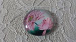 glazen cabochon rond 20mm bloem 01-025 