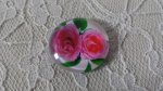 glazen cabochon rond 20mm bloem 01-023 