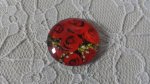 glazen cabochon rond 20mm bloem 01-017 