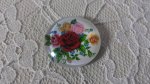 glazen cabochon rond 20mm bloem 01-014 