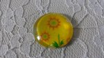 glazen cabochon rond 20mm bloem 01-012 