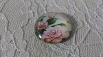 glazen cabochon rond 20mm bloem 01-009 
