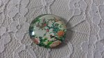 glazen cabochon rond 20mm bloem 01-006 