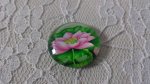 glazen cabochon rond 20mm bloem 01-003 