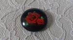 glazen cabochon rond 20mm bloem 01-001 