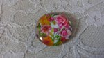 glazen cabochon rond 25mm bloem 01-046 
