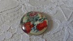 glazen cabochon rond 25mm bloem 01-042 