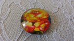 glazen cabochon rond 25mm bloem 01-038 