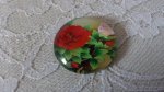 glazen cabochon rond 25mm bloem 01-033 