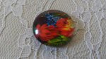 glazen cabochon rond 25mm bloem 01-031 