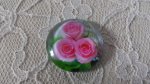 glazen cabochon rond 25mm bloem 01-024 