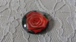 glazen cabochon rond 25mm bloem 01-022 