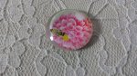 glazen cabochon rond 25mm bloem 01-018 