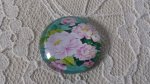 glazen cabochon rond 25mm bloem 01-013 