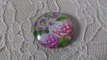 glazen cabochon rond 25mm bloem 01-011 