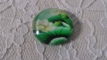 glazen cabochon rond 25mm bloem 01-008 