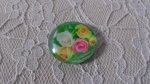 glazen cabochon rond 25mm bloem 01-007 