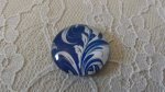 glazen cabochon rond 25mm bloem 042 