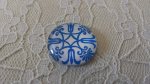 glazen cabochon rond 25mm bloem 040 
