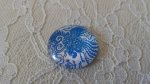 glazen cabochon rond 25mm bloem 033 
