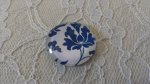 glazen cabochon rond 25mm bloem 030 
