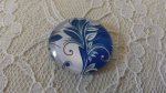 glazen cabochon rond 25mm bloem 029 