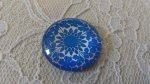 glazen cabochon rond 25mm bloem 027 