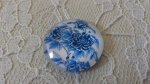 glazen cabochon rond 25mm bloem 024 