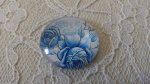 glazen cabochon rond 25mm bloem 023 