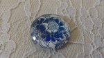 glazen cabochon rond 25mm bloem 021 