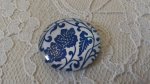 glazen cabochon rond 25mm bloem 020 