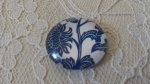 glazen cabochon rond 25mm bloem 018 