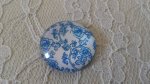 glazen cabochon rond 25mm bloem 014 