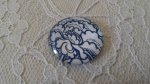 glazen cabochon rond 25mm bloem 013 