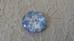 glazen cabochon rond 25mm bloem 012 