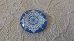glazen cabochon rond 25mm bloem 011 