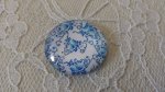 glazen cabochon rond 25mm bloem 010 