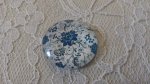 glazen cabochon rond 25mm bloem 009 