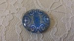 glazen cabochon rond 25mm bloem 008 