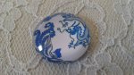 glazen cabochon rond 25mm bloem 004 